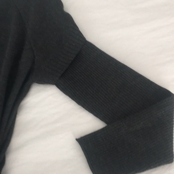 BEAUTIFUL CHARCOAL WOOL BELTED TUNIC SWEATER SZ L - Picture 3 of 8